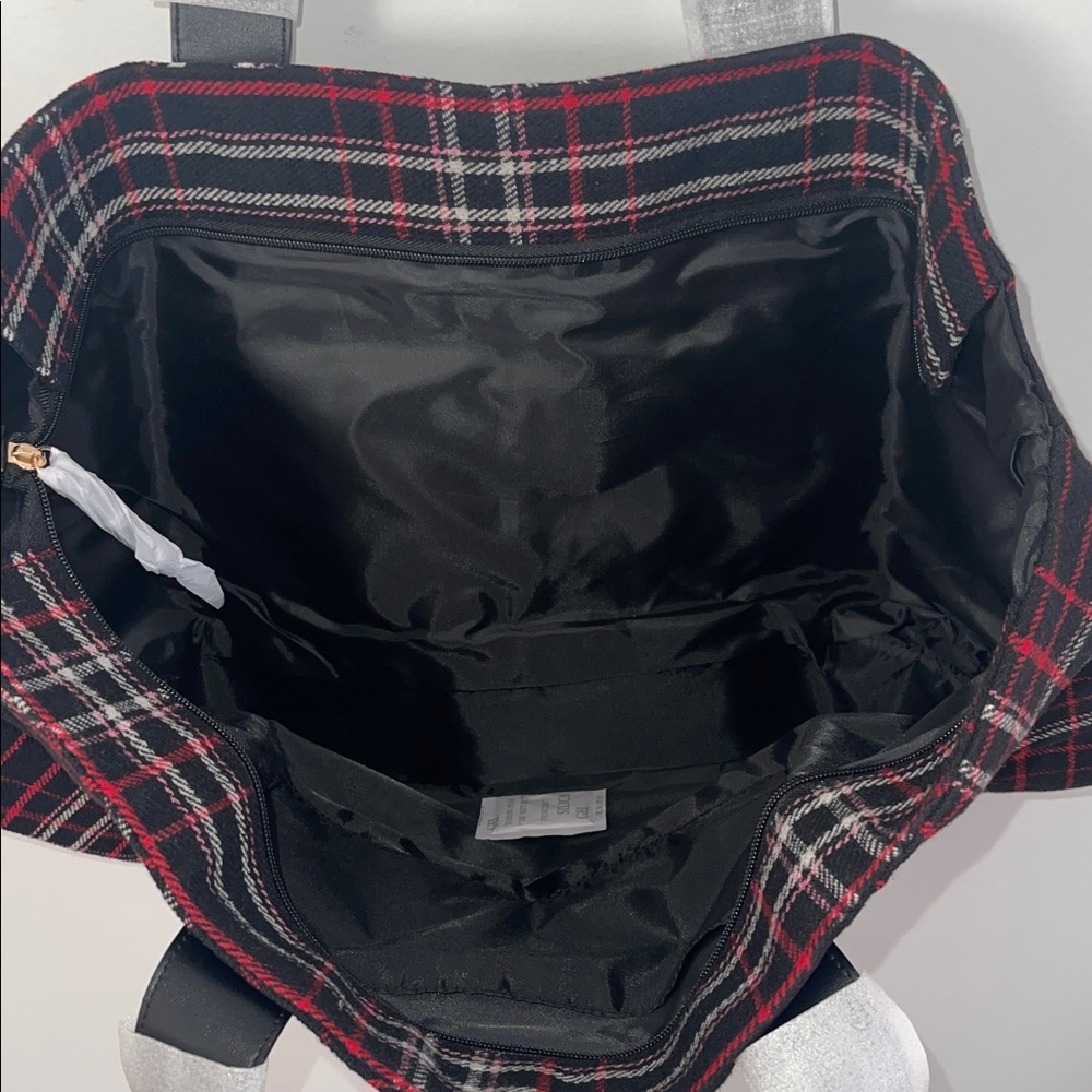 Victoria's Secret Black and Red Plaid Tote - Picture 2 of 5